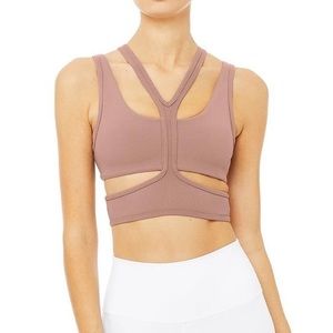 Alo Yoga Mauve Ribbed Sports Bra S